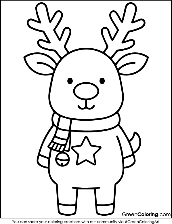 Free Printable Deer Coloring Page for Kids