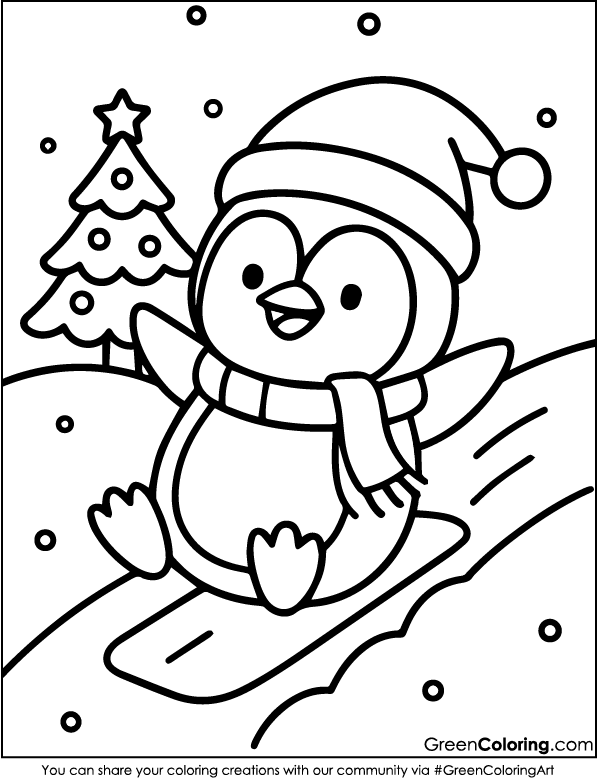 Penguin Coloring Pages for Kids