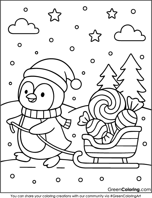 Penguin Coloring Pages PDF