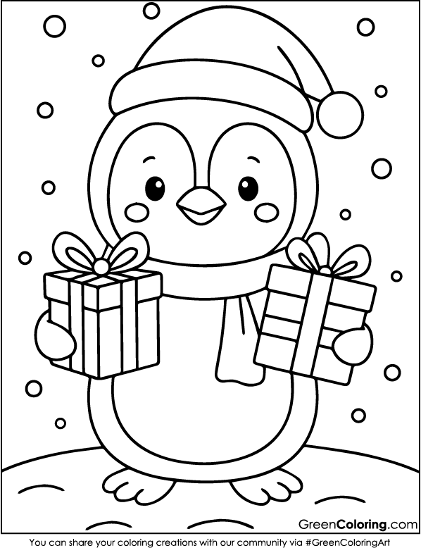 Free Printable Penguin Coloring Pages PDF
