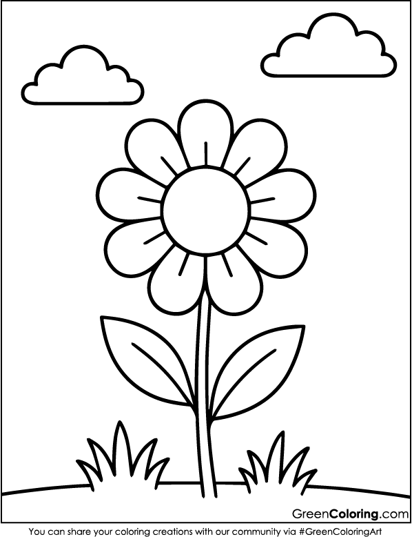 Printable Flower Coloring Pages
