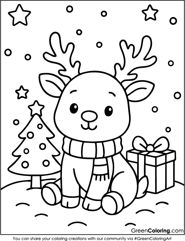 Printable Reindeer Coloring Pages