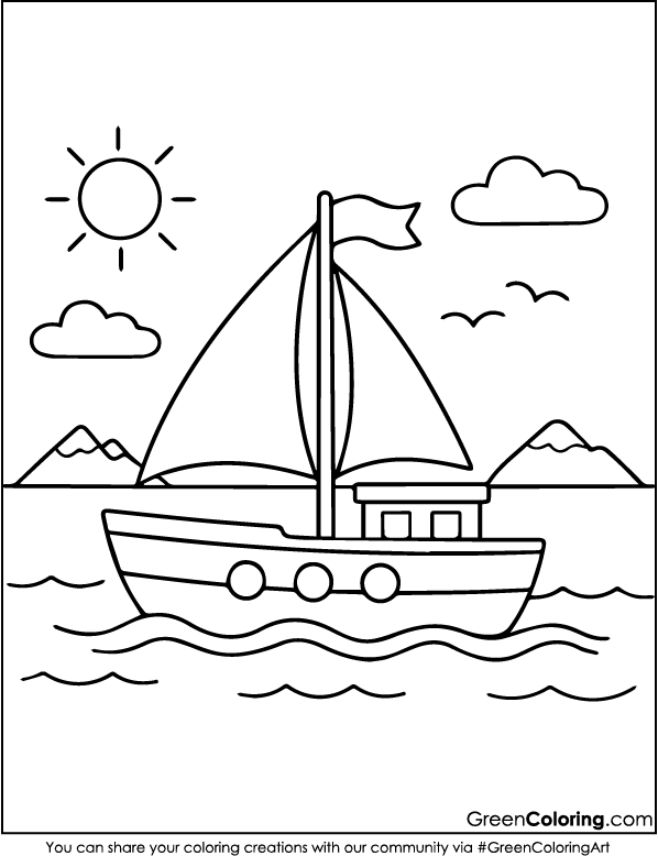 Ship Coloring Pages PDF Printable