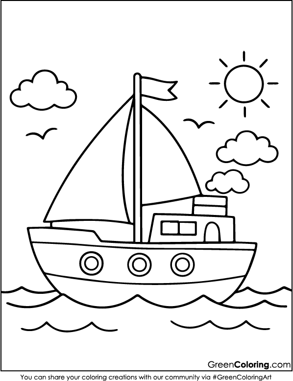 Ship Coloring Page