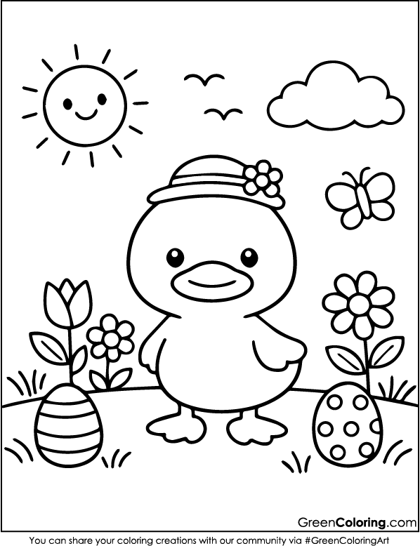Duck Coloring Pages for Kids