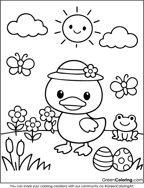 Printable Duck Coloring Pages for Kids