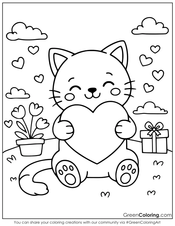 Free Valentine's Coloring Page for Kids PDF Printable