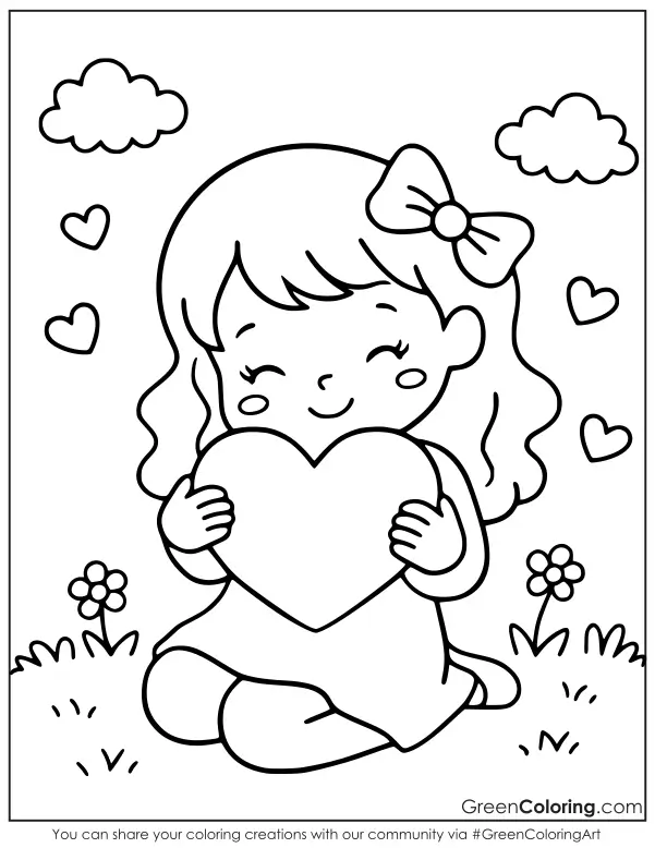 Free Valentines Day Coloring Page for Kids PDF Printable