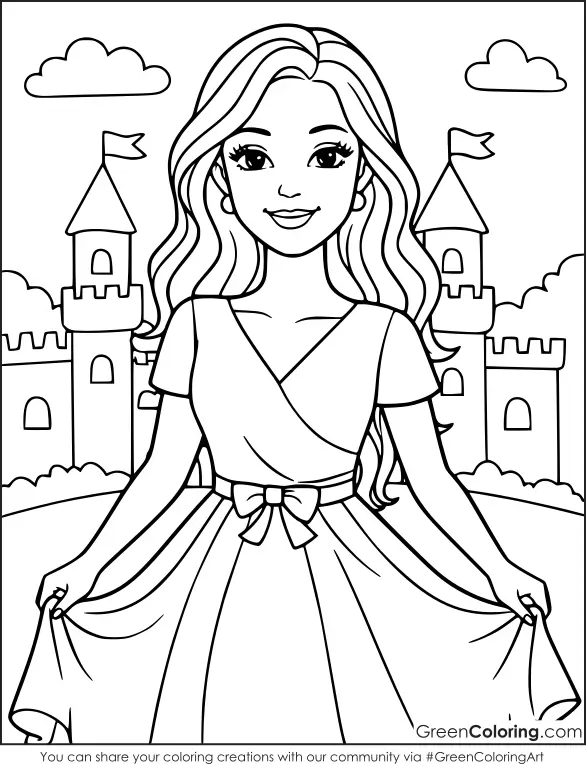 Printable Barbie Coloring Pages for Kids