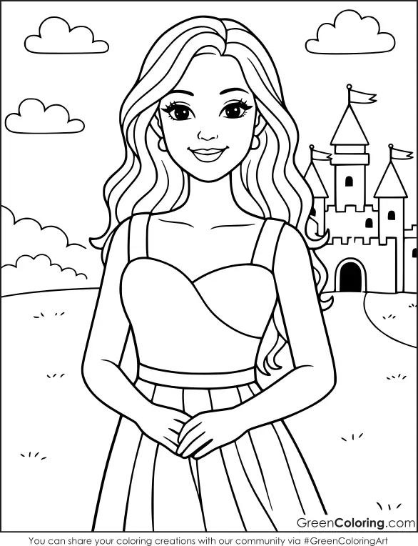 Barbie Coloring Pages for Kids