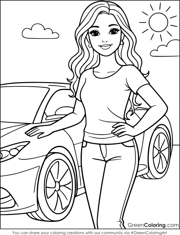 horses Printable Barbie Coloring Pages for Kids