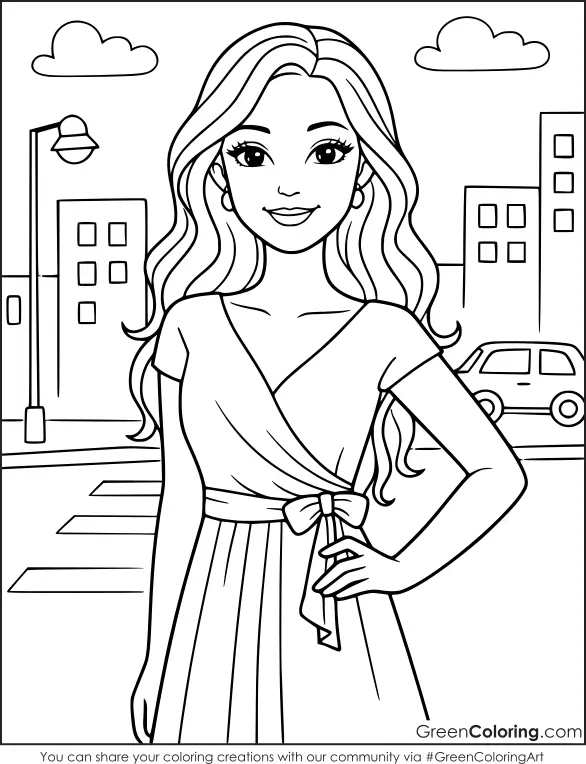 Free Printable Barbie Coloring Pages for Kids