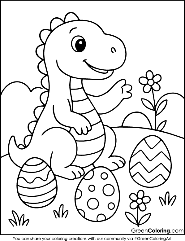 Dinosaur Coloring Pages for Easter Day