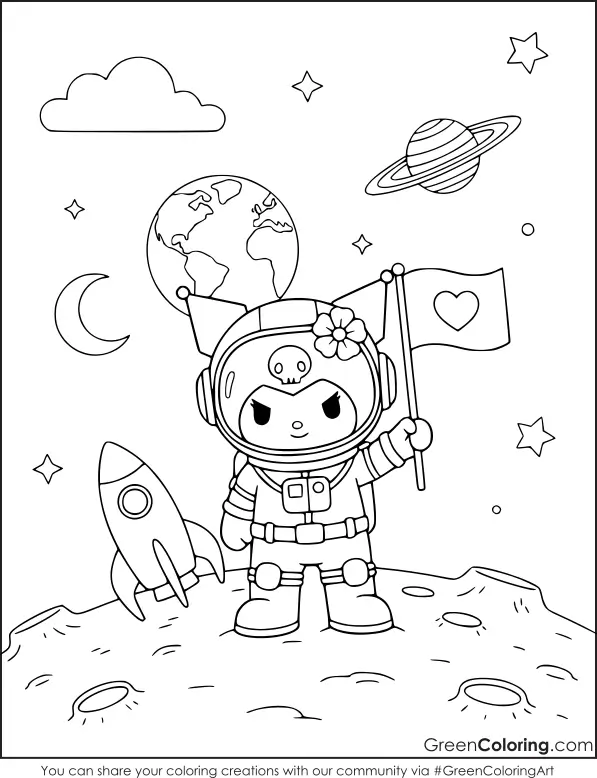 Free Kuromi coloring pages pdf