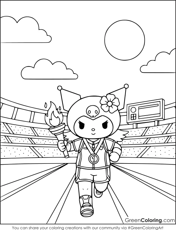 Kuromi coloring pages for kids
