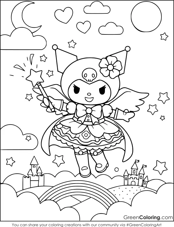 Kuromi coloring pages