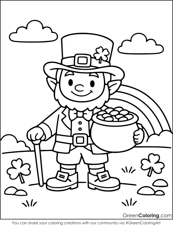 Easy St. Patrick's Day Coloring Sheets for Kids PDF Printable