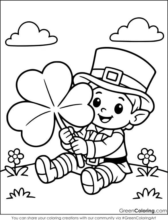 Printable Free St. Patrick's Day Coloring Page for Kids