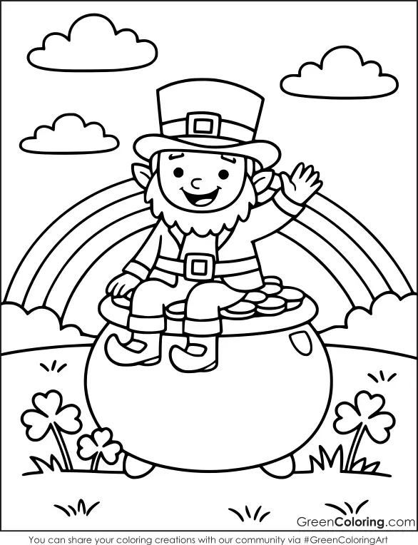 Printable Free St. Patrick's Day Coloring Page for Kids