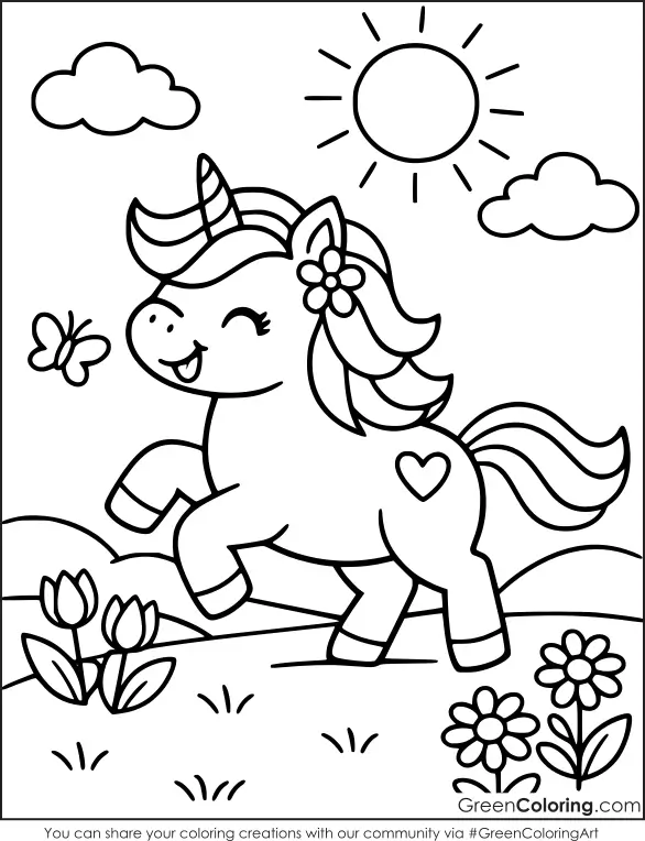 Free Printable Unicorn Coloring Pages for Kids