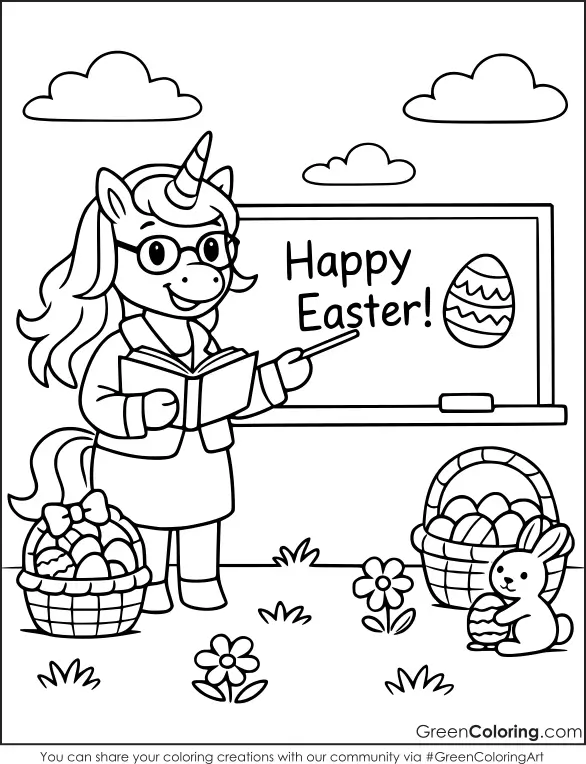 Free Printable Unicorn Coloring Page for Kids PDF