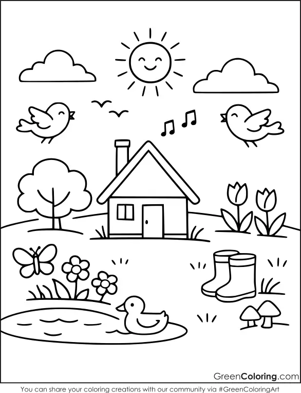 Spring Coloring Pages for Kids