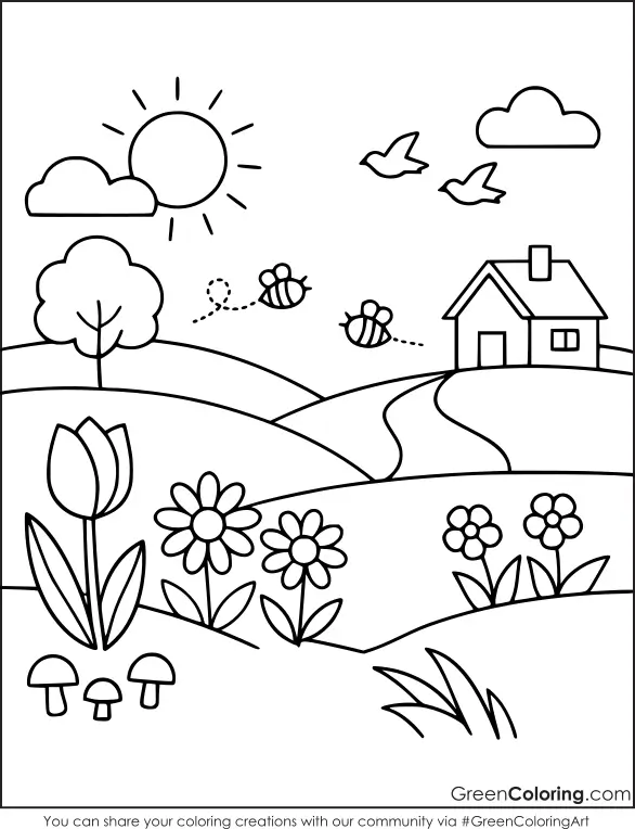 Spring Coloring Pages for Kids