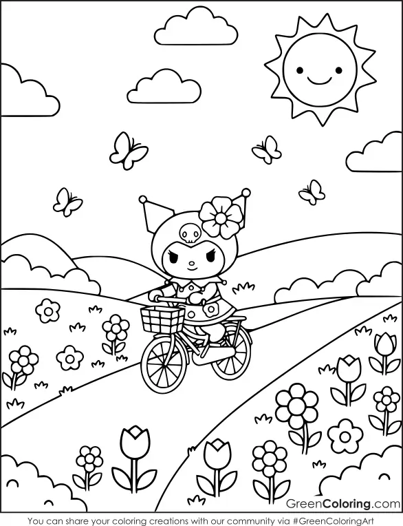 spring coloring page for kids