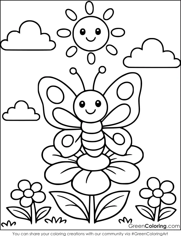 spring coloring page free