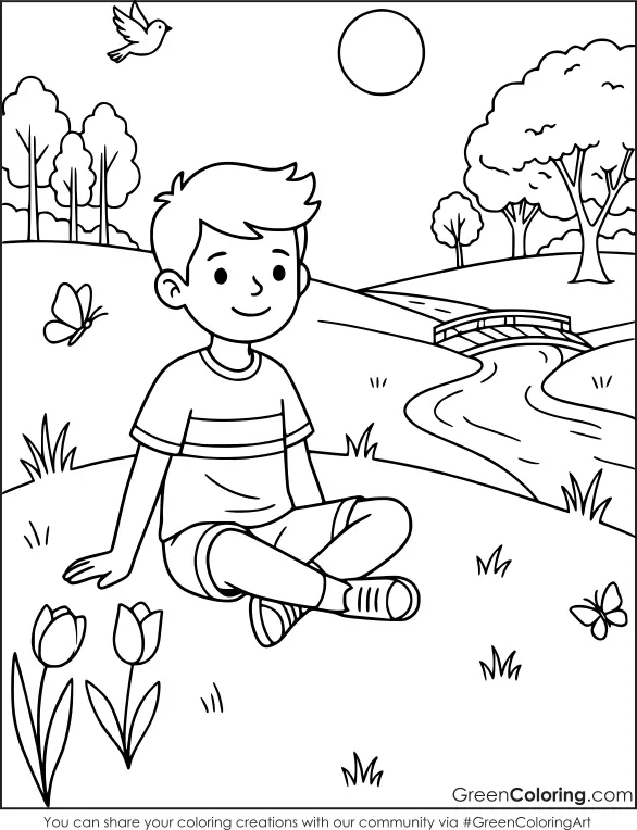 Printable Spring Coloring Pages for Kids PDF