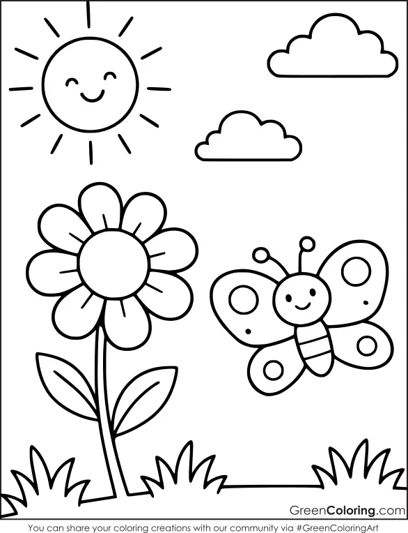 spring coloring pages printable