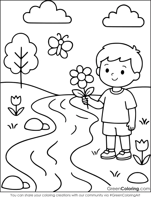 spring coloring pages pdf