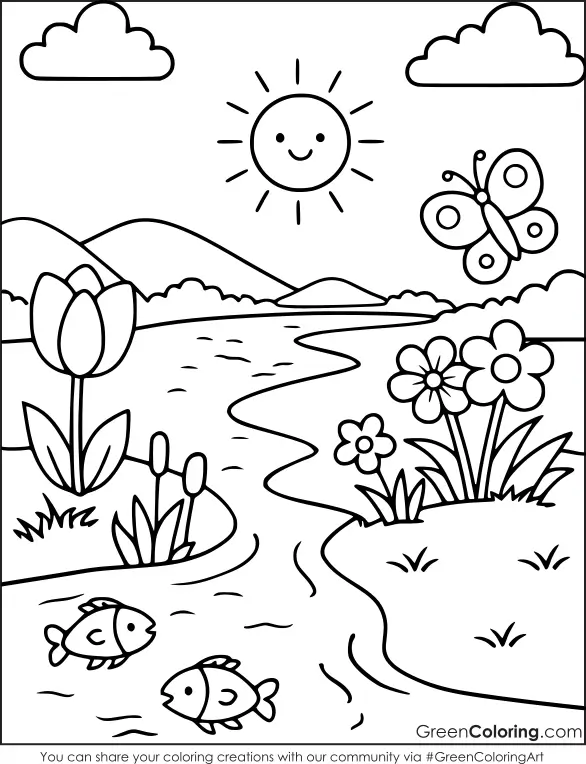 spring coloring pictures