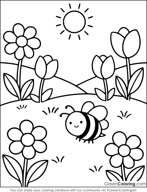 Free Spring Coloring Pages for Kids