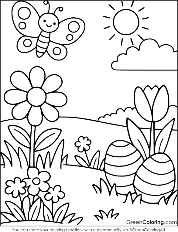 Free Spring Coloring Page for Kids