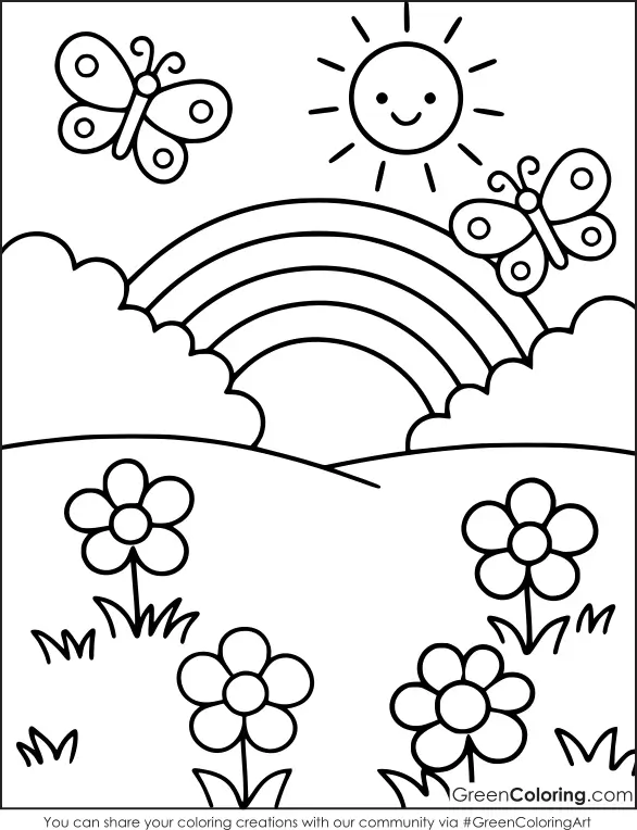 Free Spring Coloring Page for Toddlers