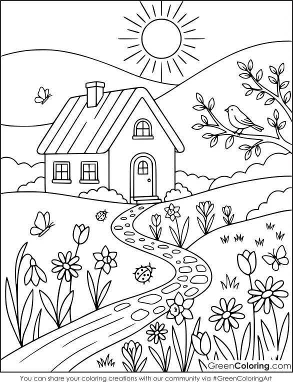 Printable Spring Coloring Sheets for Kids PDF