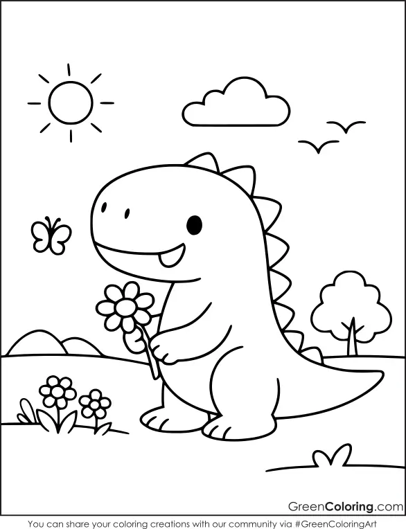 Free Spring Coloring Sheet for Kids PDF