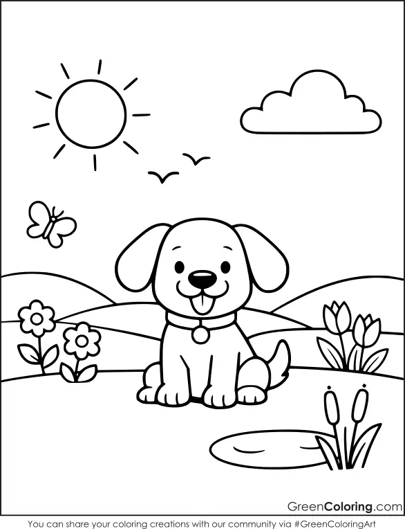 Free Spring Coloring Sheet for Kids PDF