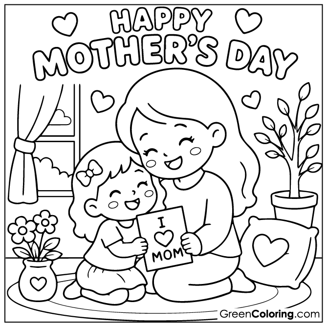 Free Mother's Day Coloring Pages