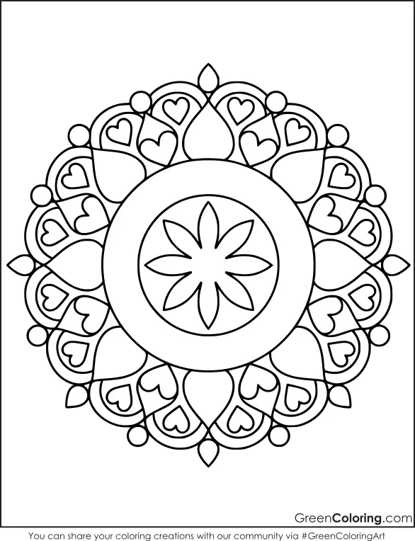 mandala flower coloring pages