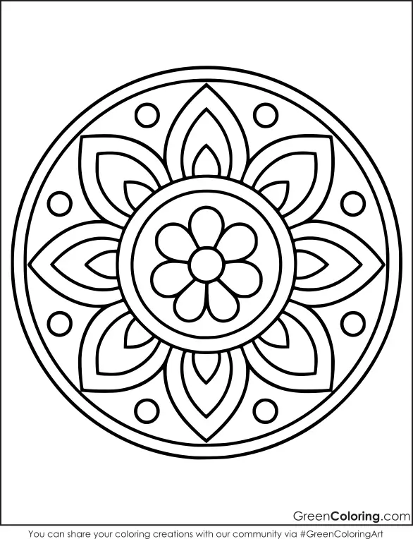 Easy mandala coloring pages