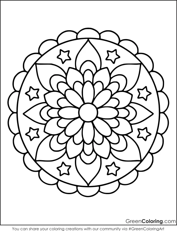Easy mandala coloring pages