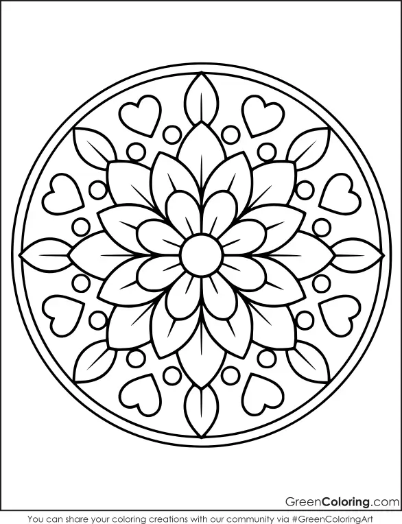 Spring flower mandala coloring pages