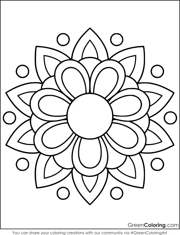 Bold and Easy Mandala Coloring Pages for Kids