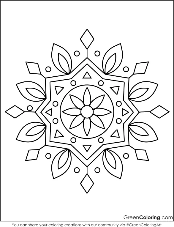 Hard mandala coloring page