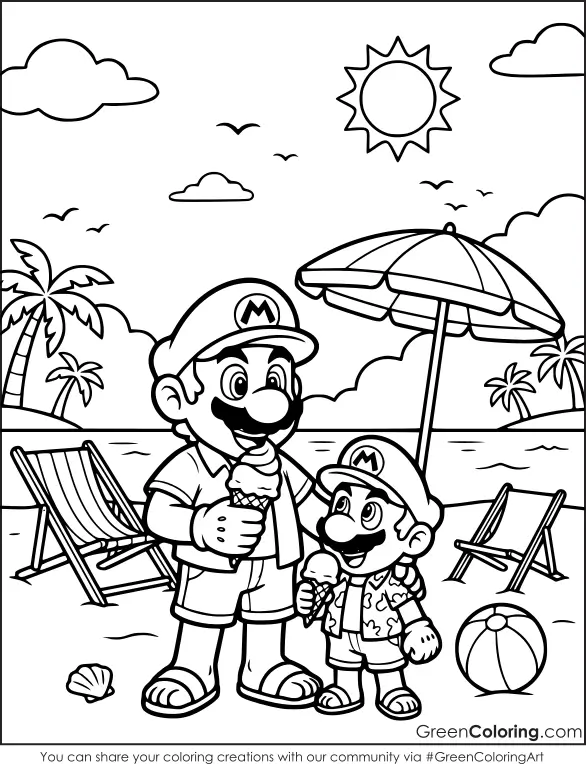 Fun Mario Coloring Pages for Toddlers