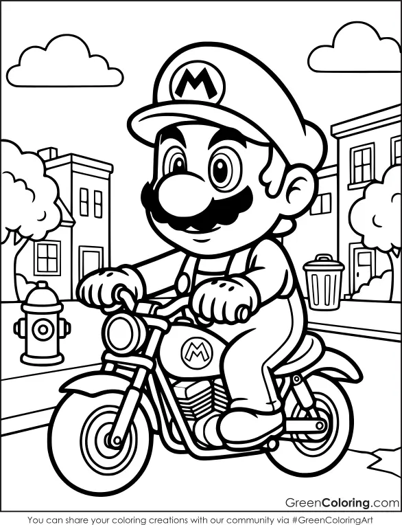 coloring pages mario for kids