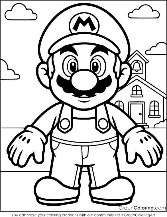 Printable coloring pages mario for kids