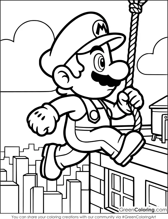 Mario Coloring Sheets for Kids